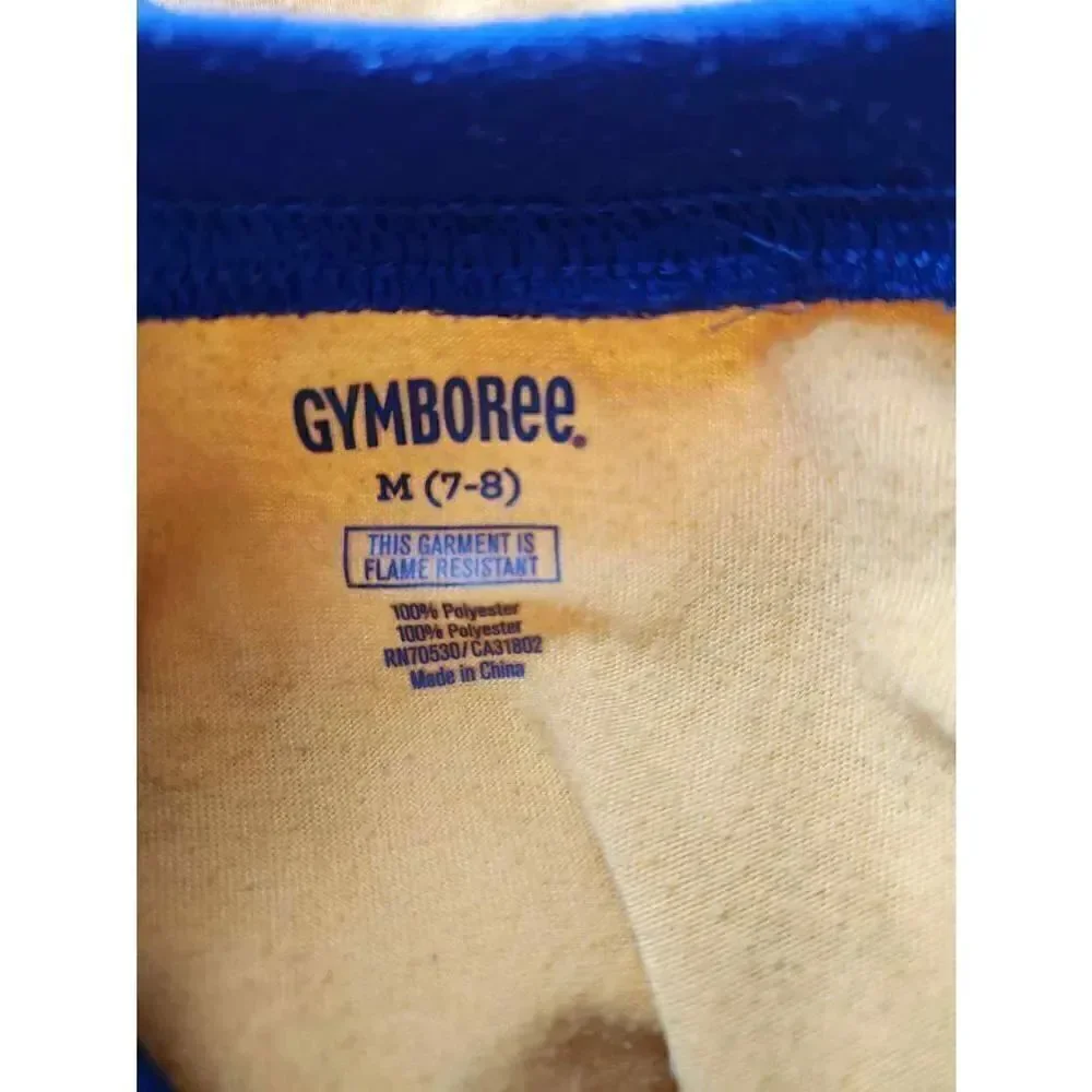 Gymboree boys 7-8 medium trophy athletic sporty pajama top yellow navy blue